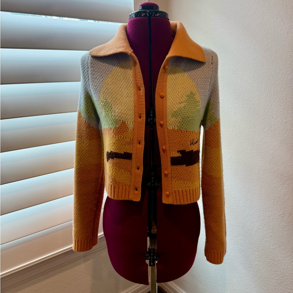 House of Sunny Orange and Yellow Cardigan Sweater